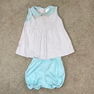 Marcella Pima Bloomer Set, Pink Stripe 24 Mos